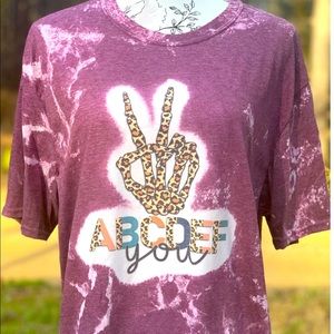 Abcdef You bleached tshirt leopard print
